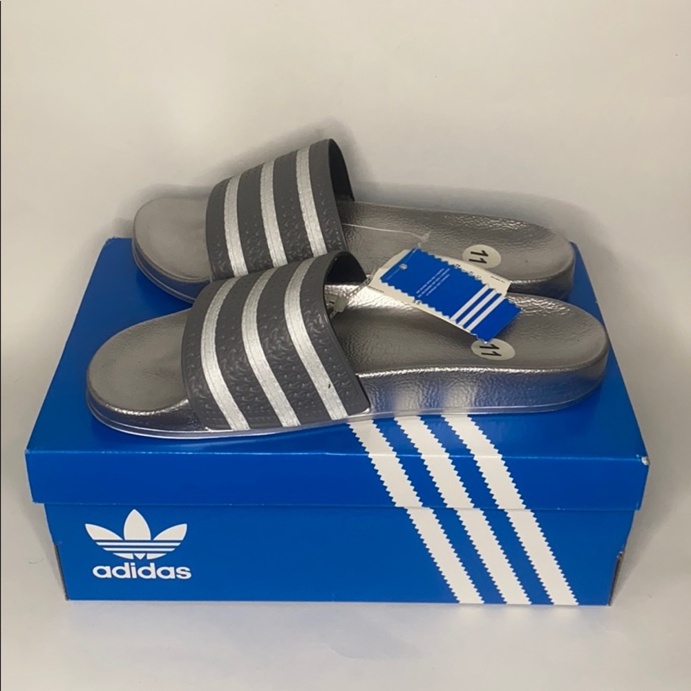 Adidas samba silver slides RARE. Men’s. 11